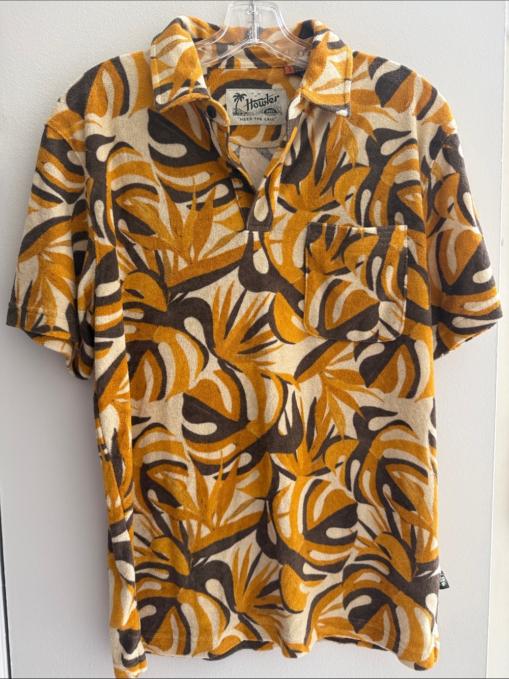 Howler Brothers Mustard & Brown Short-Sleeve Polo